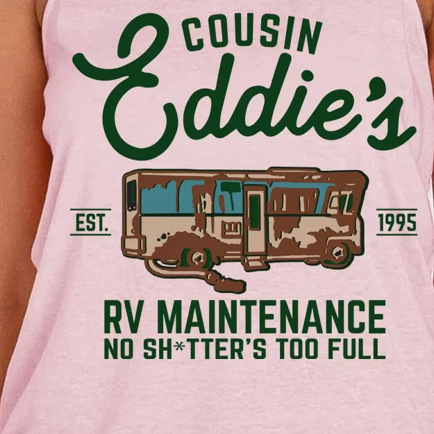 Cousin Eddie's RV Maintenance Shitters Too Full Women's Knotted Racerback Tank