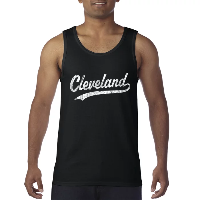 Cleveland OH Vintage Baseball Sports Script Tank Top