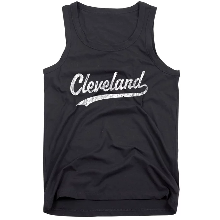 Cleveland OH Vintage Baseball Sports Script Tank Top