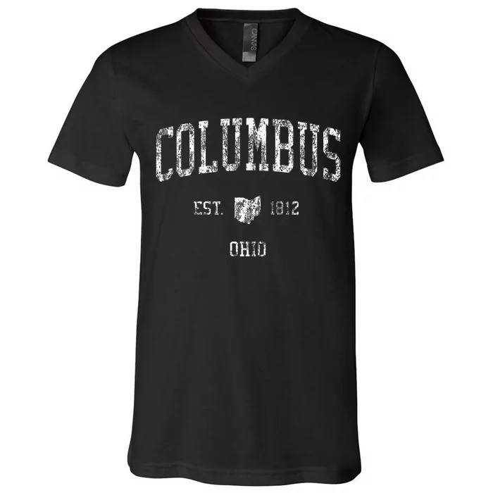 Columbus Ohio Vintage Sports Columbus Oh V-Neck T-Shirt