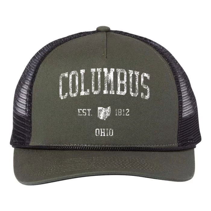 Columbus Ohio Vintage Sports Columbus Oh Retro Rope Trucker Hat Cap