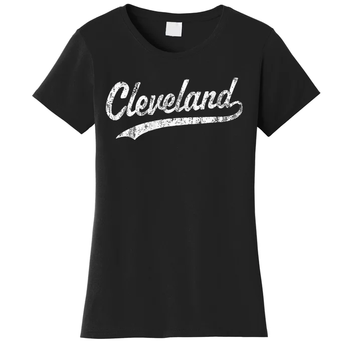 Cleveland OH Vintage Baseball Sports Script Women's T-Shirt