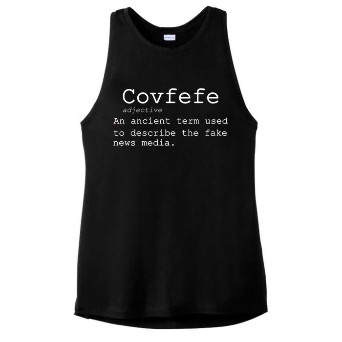 Covfefe Definition Adjective Ancient Term to DescriBe Fake News Ladies Tri-Blend Wicking Tank