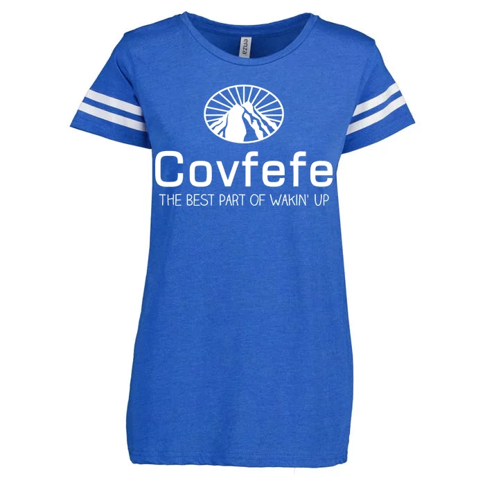 Covfefe The Best Part of Wakin' Up Parody Enza Ladies Jersey Football T-Shirt