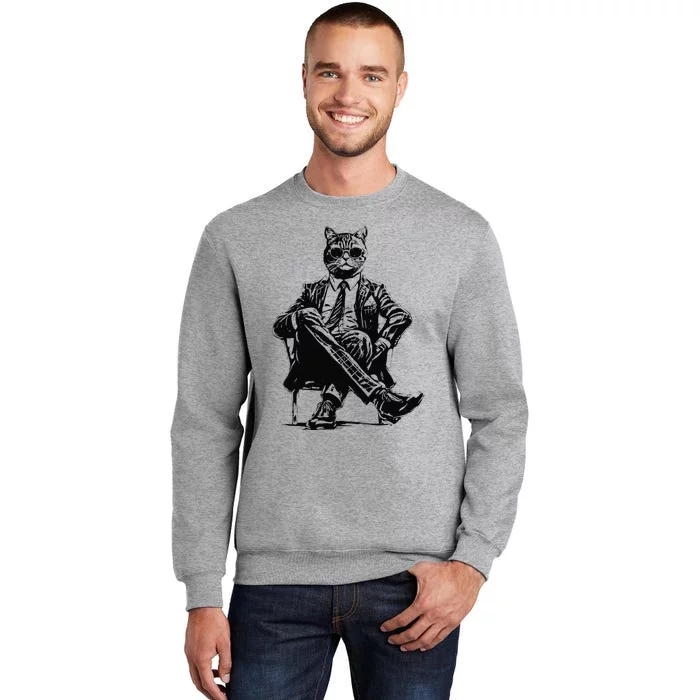 Cat of Wall Street Wo Cat Funny cat animal Tall Sweatshirt