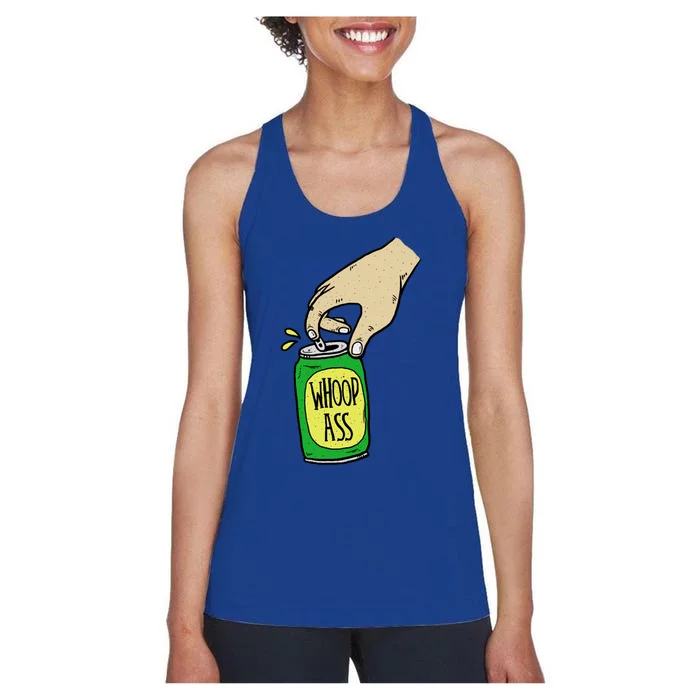 Can Of Whoop Ass Funny Woop Ass Gift Women's Racerback Tank