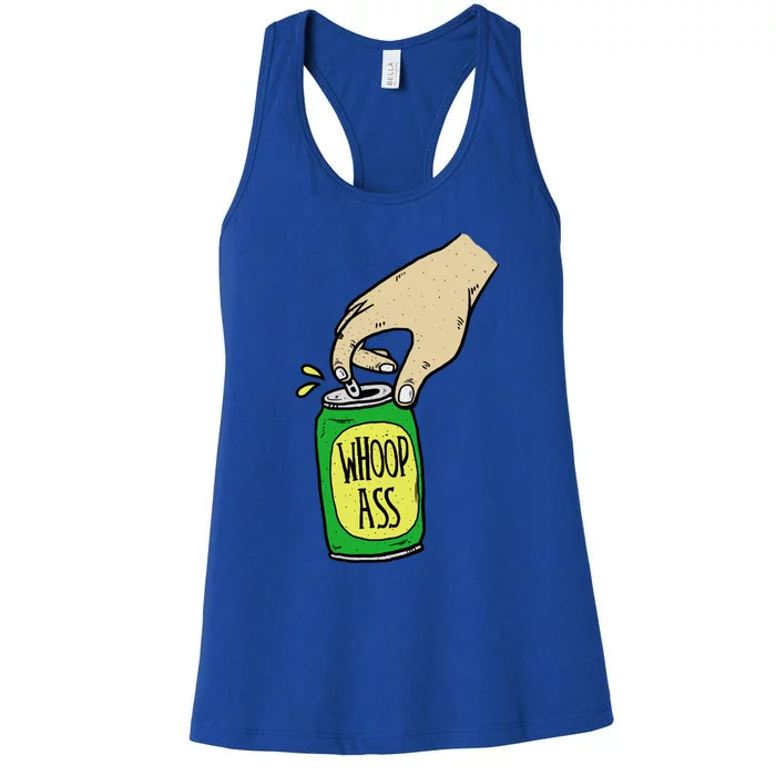 Can Of Whoop Ass Funny Woop Ass Gift Women's Racerback Tank