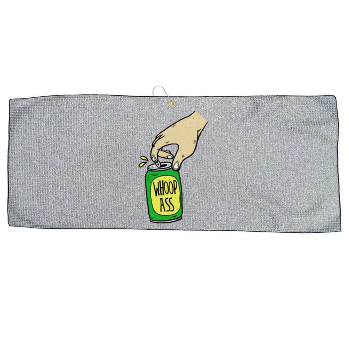 Can Of Whoop Ass Funny Woop Ass Gift Large Microfiber Waffle Golf Towel