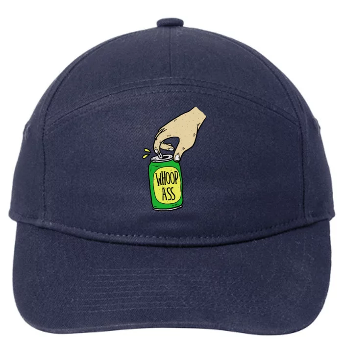 Can Of Whoop Ass Funny Woop Ass Gift 7-Panel Snapback Hat