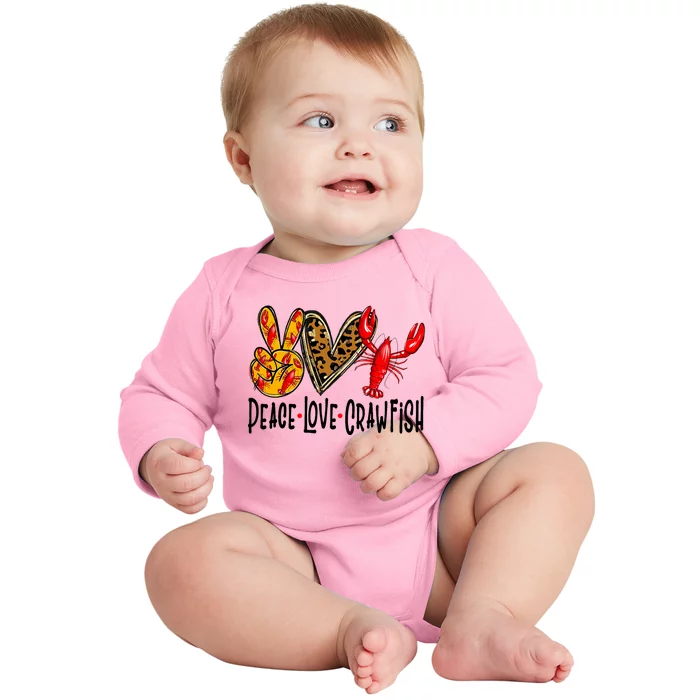 Crawfish Outfit Women Girl Craw Fish Season Leopard Love Baby Long Sleeve Bodysuit