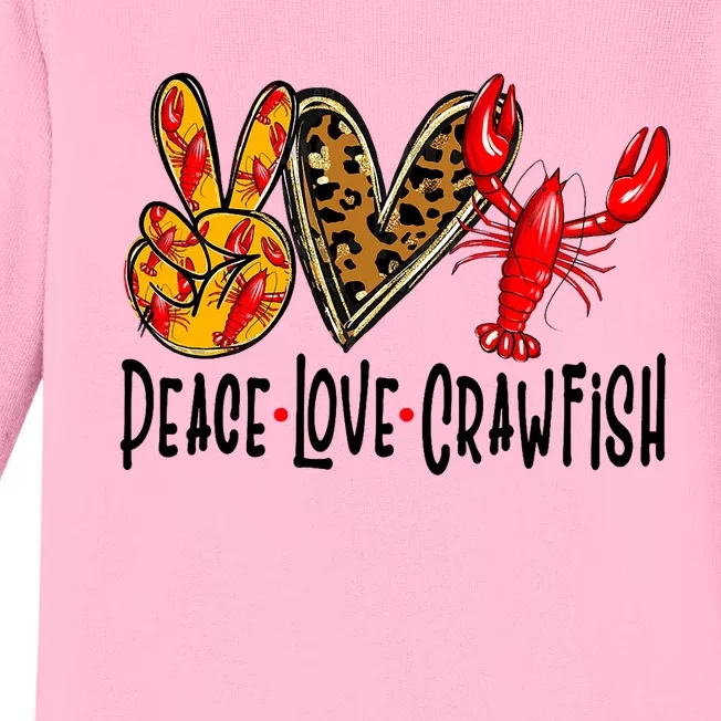 Crawfish Outfit Women Girl Craw Fish Season Leopard Love Baby Long Sleeve Bodysuit