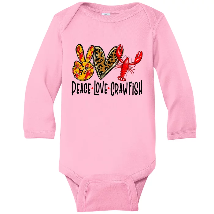 Crawfish Outfit Women Girl Craw Fish Season Leopard Love Baby Long Sleeve Bodysuit