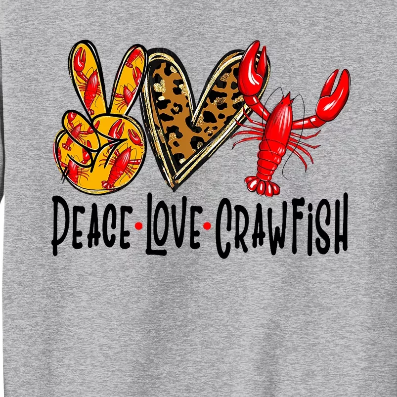 Crawfish Outfit Women Girl Craw Fish Season Leopard Love Tall Sweatshirt