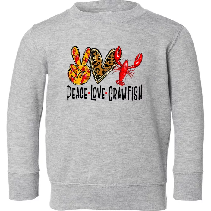 Crawfish Outfit Women Girl Craw Fish Season Leopard Love Toddler Sweatshirt