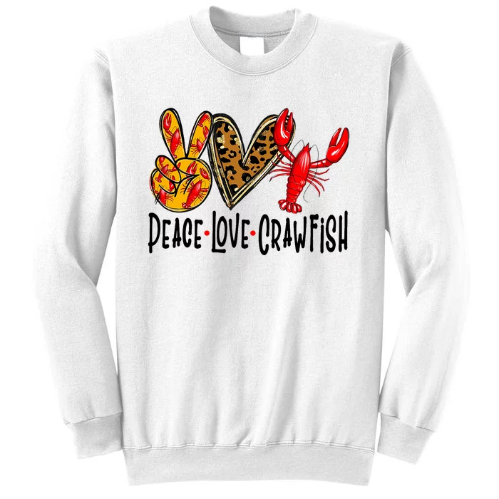 Crawfish Outfit Women Girl Craw Fish Season Leopard Love Sweatshirt