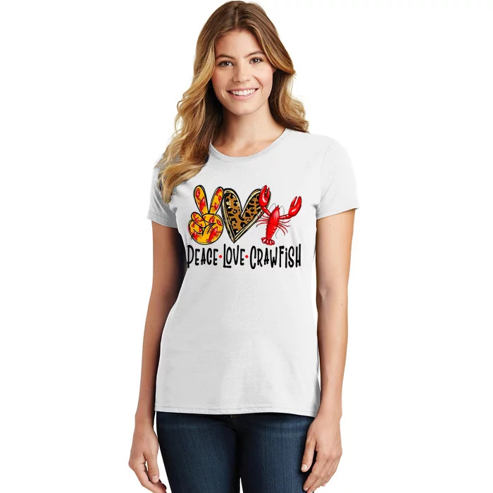 Crawfish Outfit Women Girl Craw Fish Season Leopard Love Women's T-Shirt