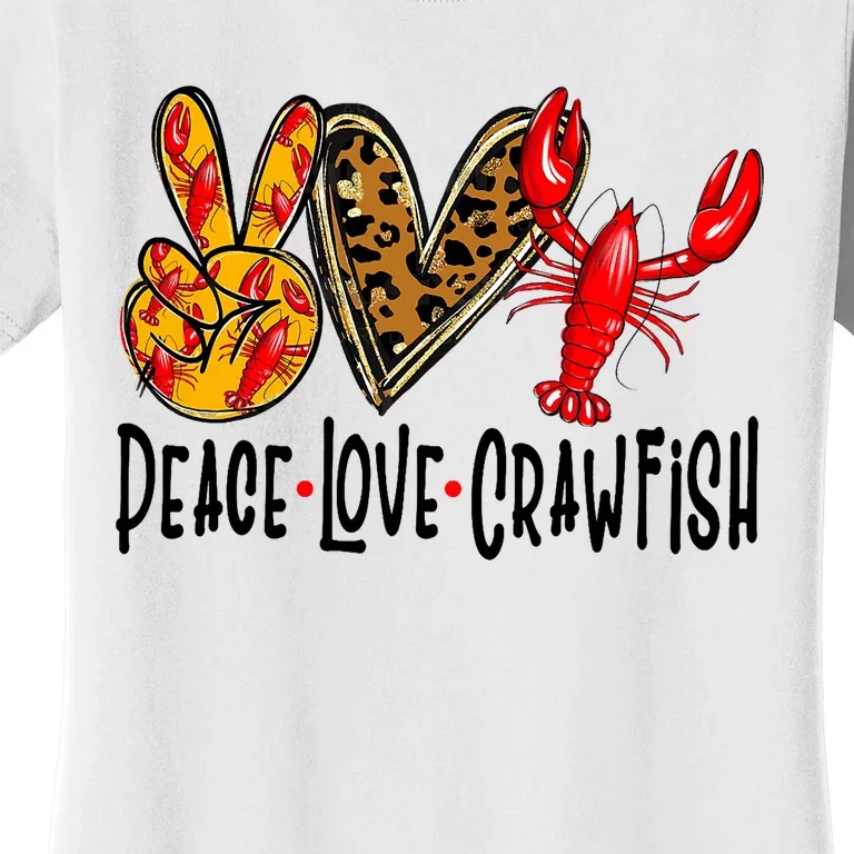 Crawfish Outfit Women Girl Craw Fish Season Leopard Love Women's T-Shirt