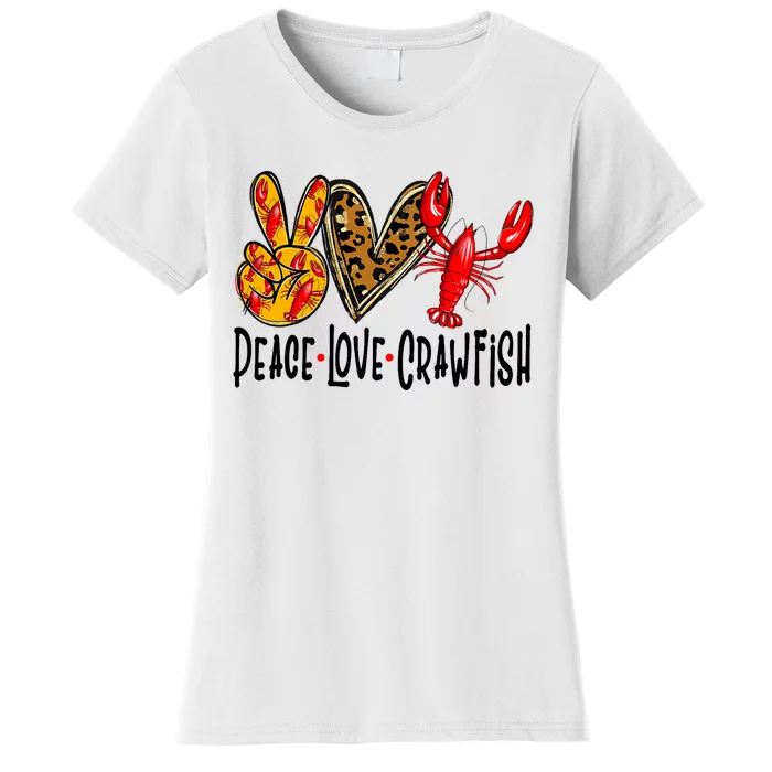 Crawfish Outfit Women Girl Craw Fish Season Leopard Love Women's T-Shirt