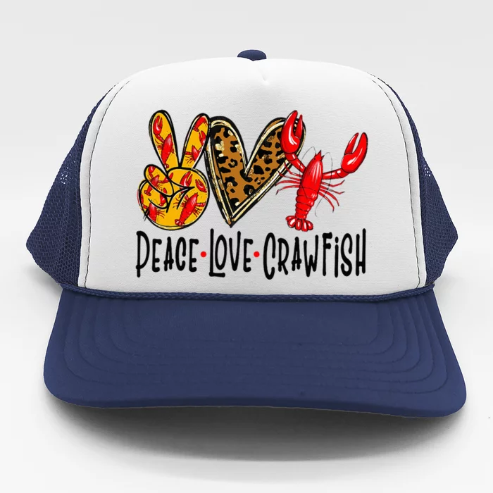 Crawfish Outfit Women Girl Craw Fish Season Leopard Love Trucker Hat