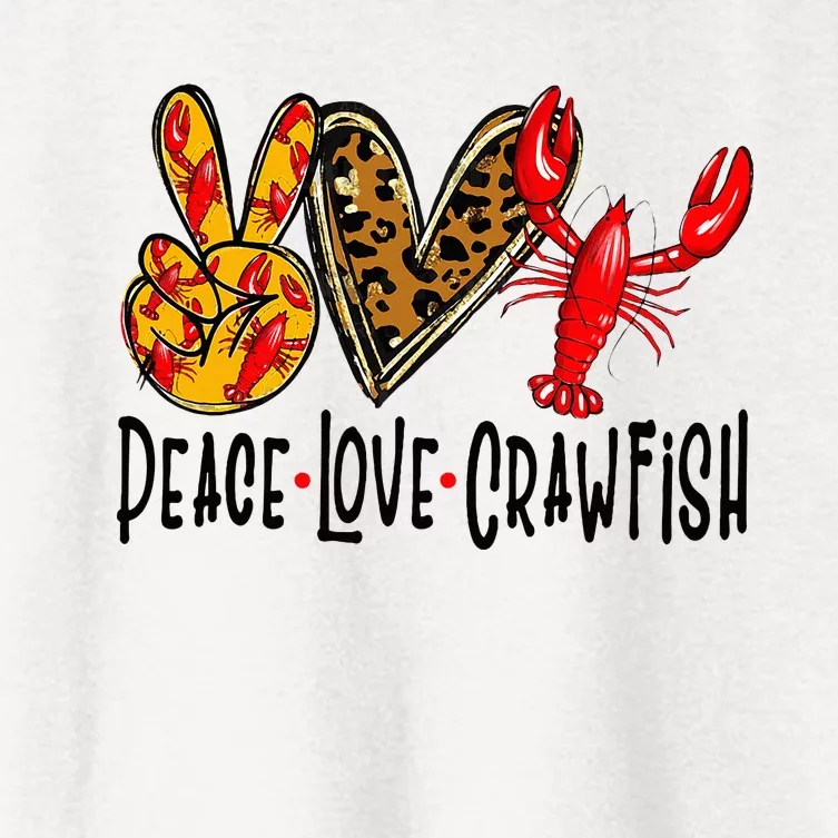 Crawfish Outfit Women Girl Craw Fish Season Leopard Love Women's Crop Top Tee