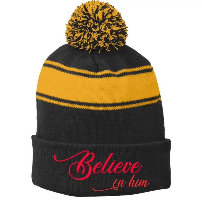 Christian One Way Faith Truth Church Jesus Bible unisex Long Sleeve Stripe Pom Pom Beanie