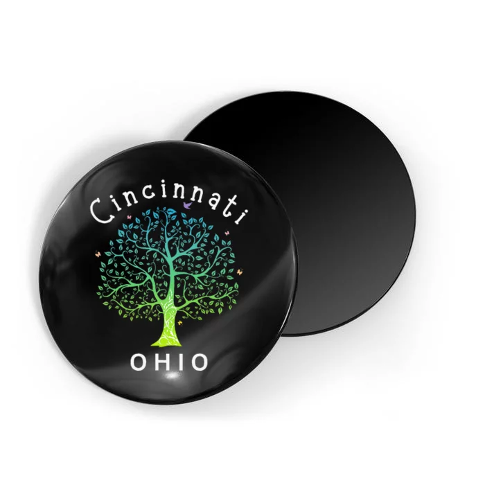 Cincinnati Ohio With Tree Love For Cincinnati Magnet