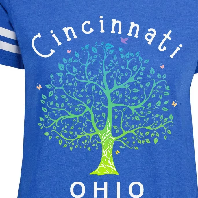 Cincinnati Ohio With Tree Love For Cincinnati Enza Ladies Jersey Football T-Shirt