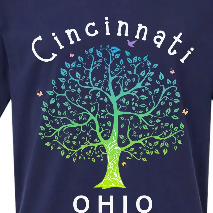 Cincinnati Ohio With Tree Love For Cincinnati Sueded Cloud Jersey T-Shirt