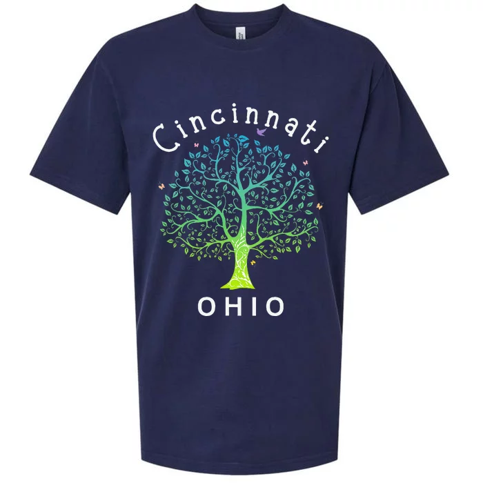 Cincinnati Ohio With Tree Love For Cincinnati Sueded Cloud Jersey T-Shirt