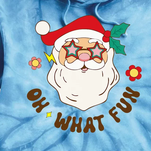 Christmas Oh What Fun Christmas Tree Xmas Pajama Party Tie Dye Hoodie