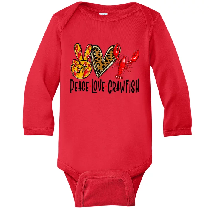 Crawfish Outfit Women Girl Craw Fish Season Leopard Love Baby Long Sleeve Bodysuit