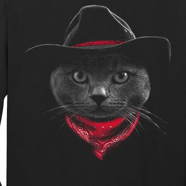 Cowboy Cat Tall Long Sleeve T-Shirt