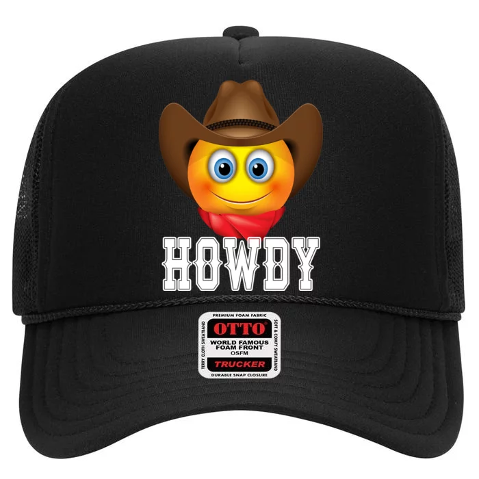 Cowboy Emoji HOWDY! High Crown Mesh Trucker Hat