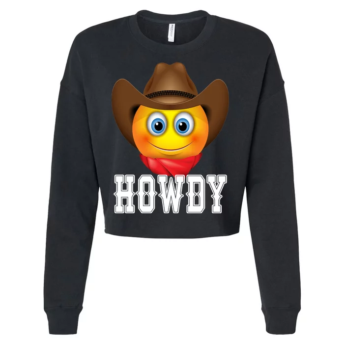 Cowboy Emoji HOWDY! Cropped Pullover Crew