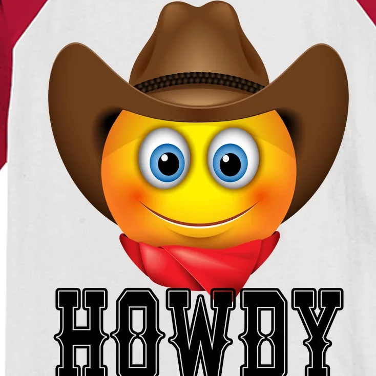 Cowboy Emoji HOWDY! Kids Colorblock Raglan Jersey