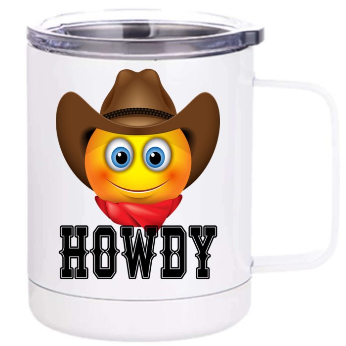 Cowboy Emoji HOWDY! Front & Back 12oz Stainless Steel Tumbler Cup