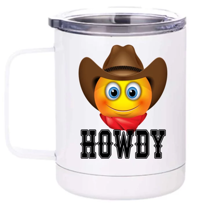 Cowboy Emoji HOWDY! Front & Back 12oz Stainless Steel Tumbler Cup