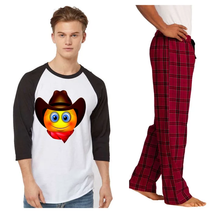 Cowboy Emoji Smiley Raglan Sleeve Pajama Set