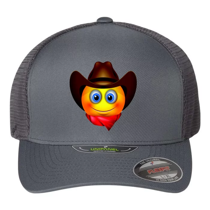 Cowboy Emoji Smiley Flexfit Unipanel Trucker Cap