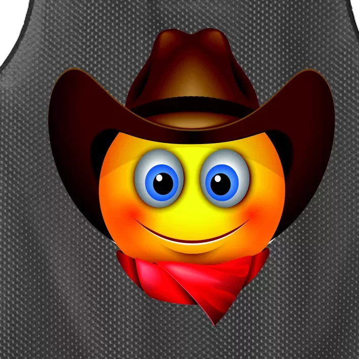 Cowboy Emoji Smiley Mesh Reversible Basketball Jersey Tank