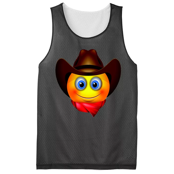 Cowboy Emoji Smiley Mesh Reversible Basketball Jersey Tank