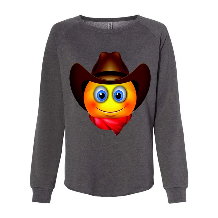 Cowboy Emoji Smiley Womens California Wash Sweatshirt