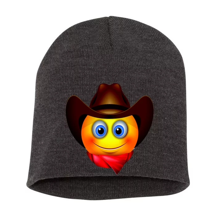 Cowboy Emoji Smiley Short Acrylic Beanie