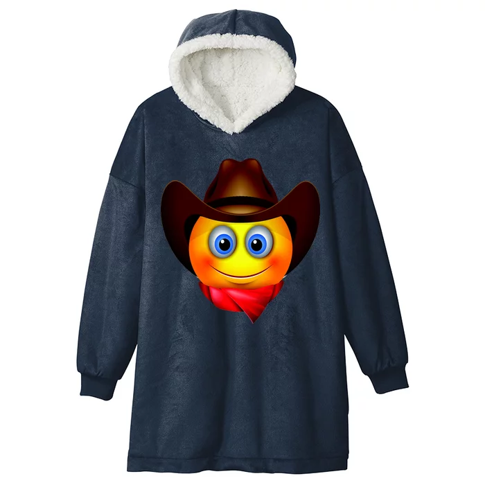 Cowboy Emoji Smiley Hooded Wearable Blanket