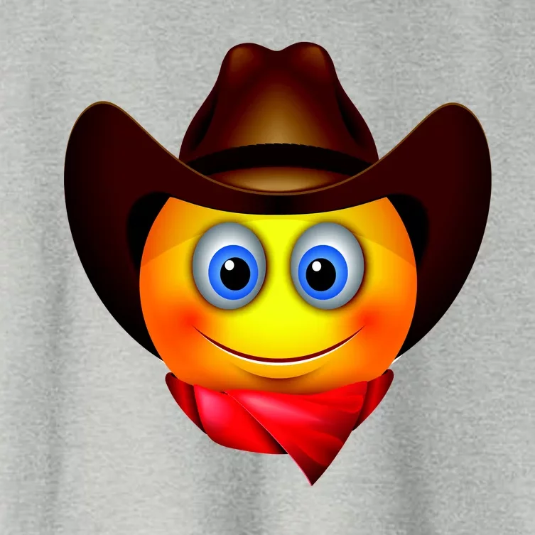 Cowboy Emoji Smiley Women's Crop Top Tee