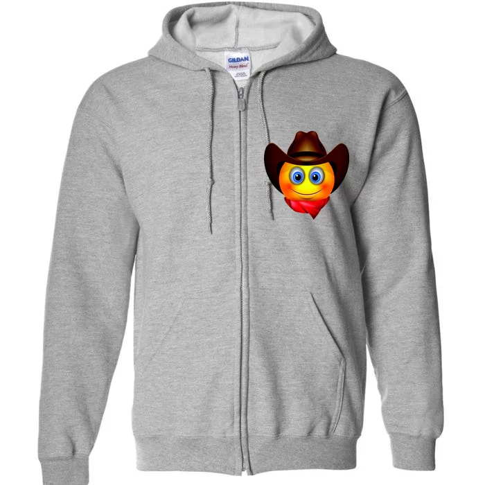 Cowboy Emoji Smiley Full Zip Hoodie