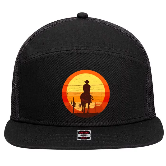 Cowboy Gamer Sunset 7 Panel Mesh Trucker Snapback Hat