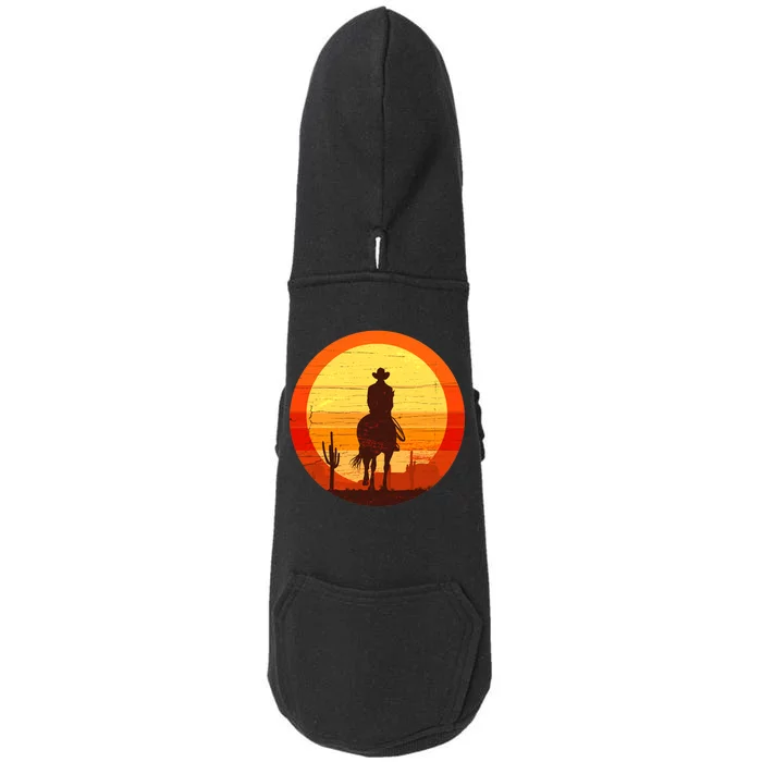 Cowboy Gamer Sunset Doggie 3-End Fleece Hoodie