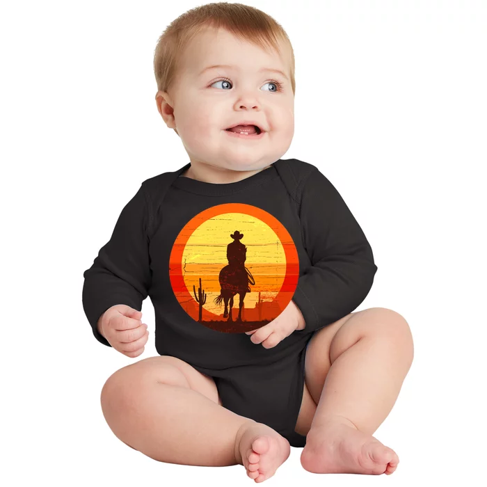 Cowboy Gamer Sunset Baby Long Sleeve Bodysuit