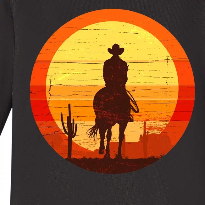 Cowboy Gamer Sunset Baby Long Sleeve Bodysuit